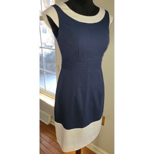Mossimo Women's Dress Sz 4 Navy Cap Sleeve Side Zip Shift Nautical Minimalist
